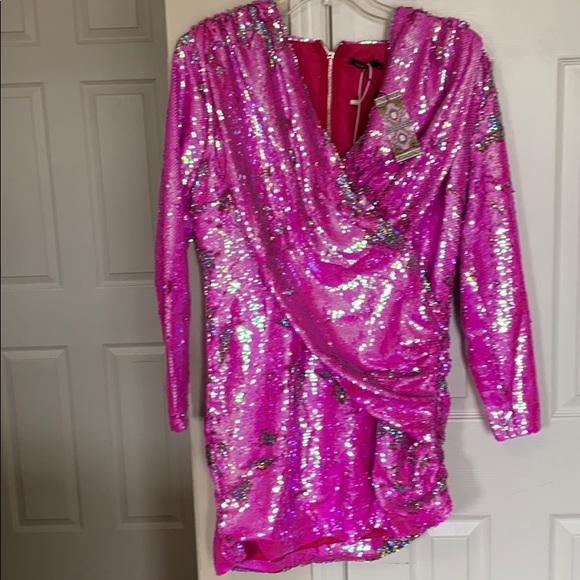 Drape Sequin Dress  Reversible Sequin - Picture 3 of 11